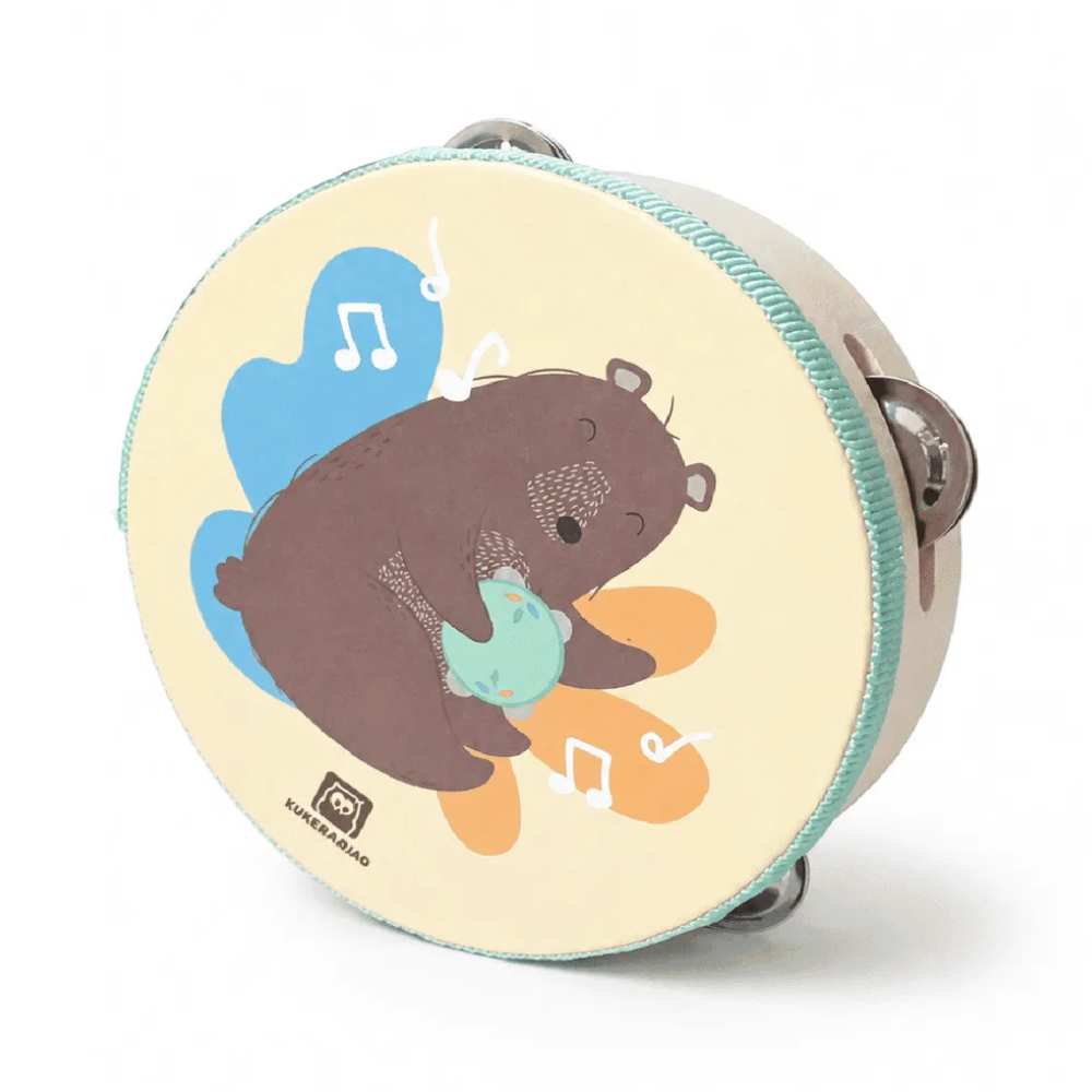 Tambourine en bois - 1 - Eveil Montessori Maroc