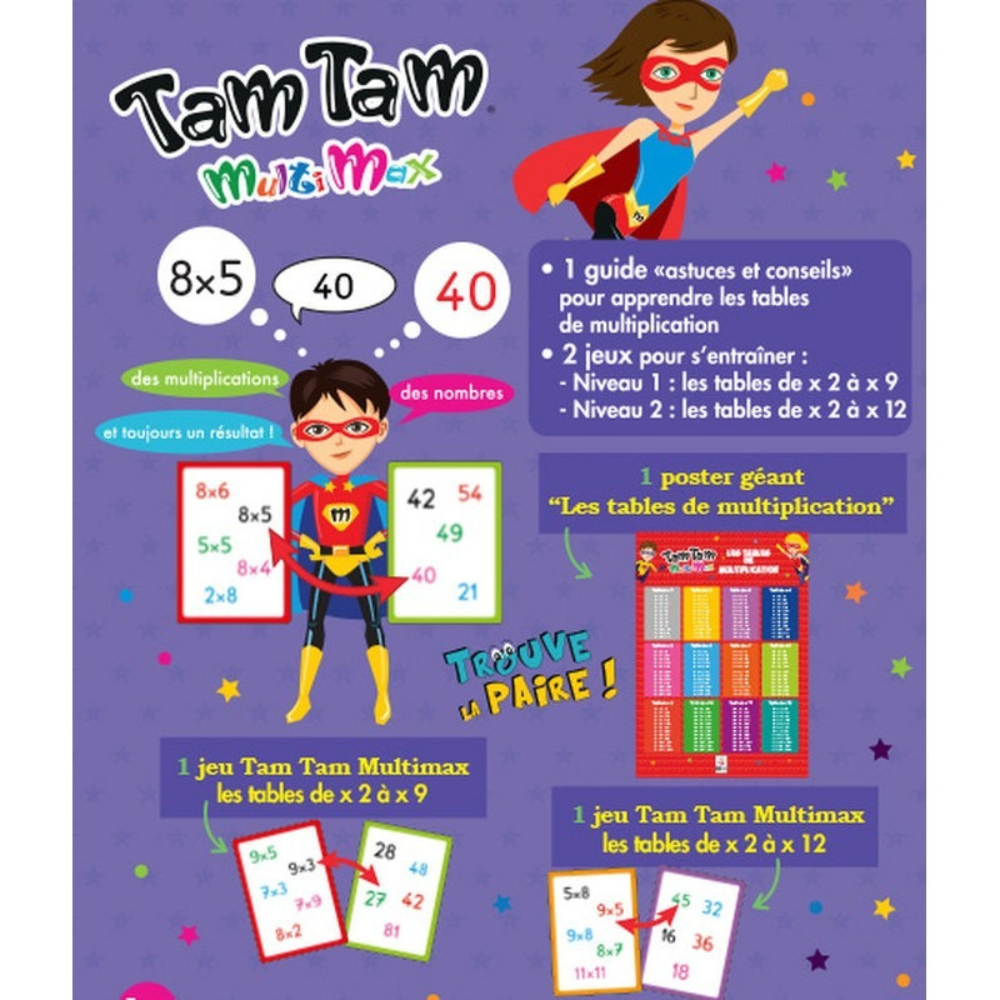 Tam tam Multimax - Coffret Multiplication - 3 - Eveil Montessori Maroc