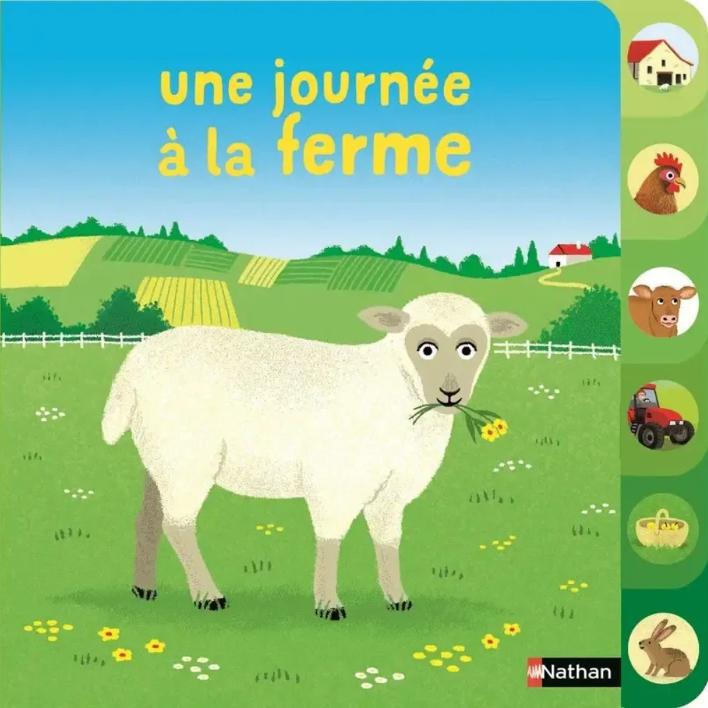 Une journée à la ferme - un livre à onglet pour explorer et découvrir la ferme - dès 10 mois - 1 - Eveil Montessori Maroc