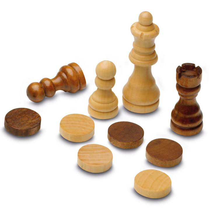 Echecs en bois 3 en 1