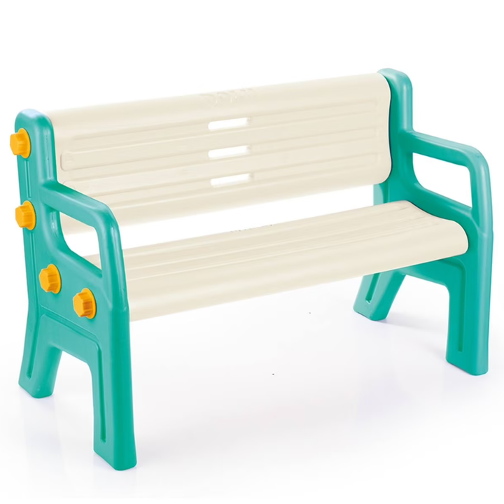 Banc pour enfants - blanc et vert - 2 - Eveil Montessori Maroc