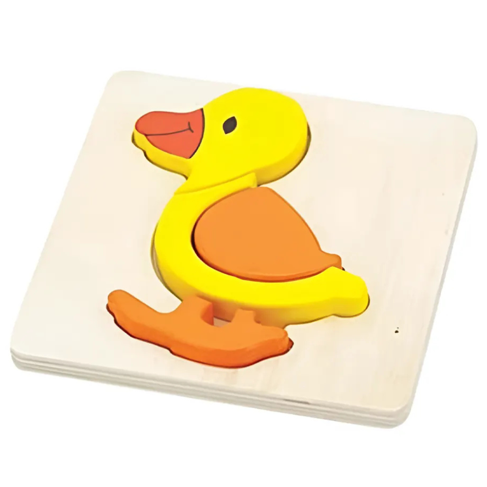 Mini puzzle en bois - Canard - 1 - Eveil Montessori Maroc