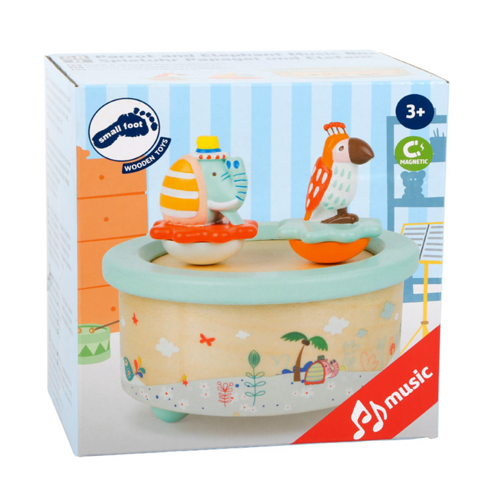 Eveil-montessori-maroc-Boite-a-musique-Perroquet-et-Elephant_5