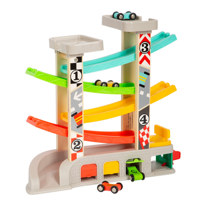 Circuit de course avec parking et garages