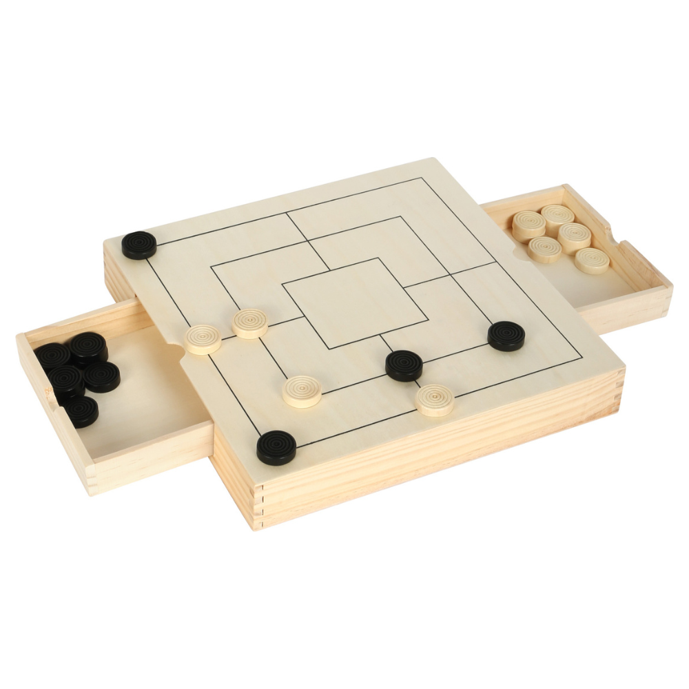 Kit de jeux Echecs, dames & jeu du moulin