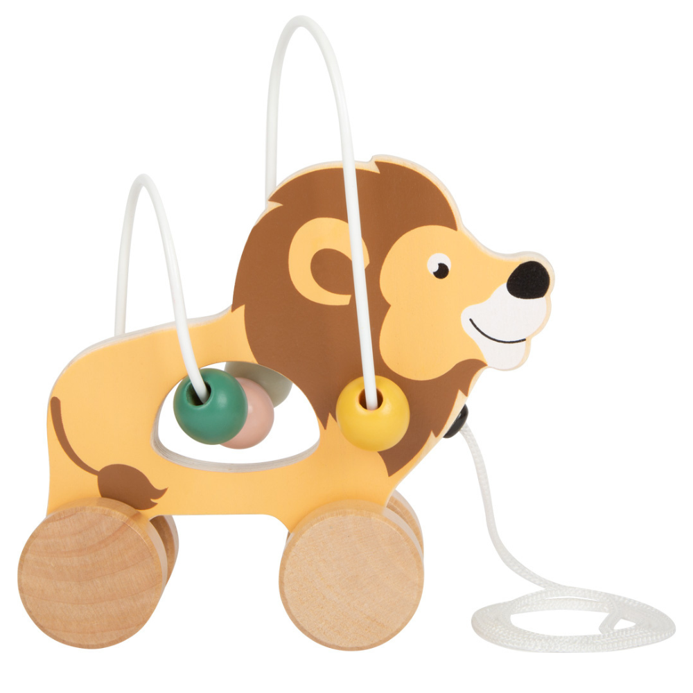 Lion à tirer avec circuit de motricité "Safari"