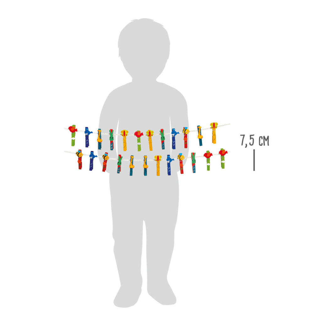 Pinces à linge Animaux - 24 pinces