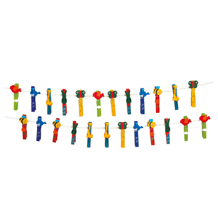 Pinces à linge Animaux - 24 pinces