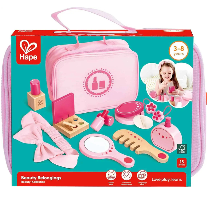 Coffret de beauté et accessoires de maquillage en bois – 11 pièces - 4 - Eveil Montessori Maroc
