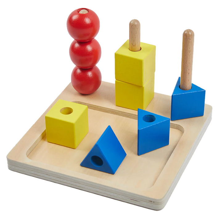 Formes colorées sur tiges