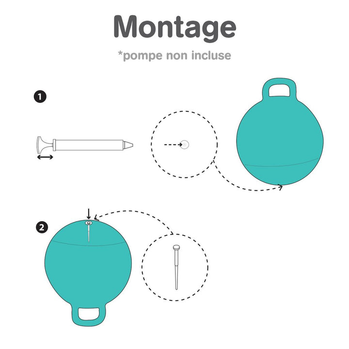 Ballon sauteur XXL - 55 cm - Bleu