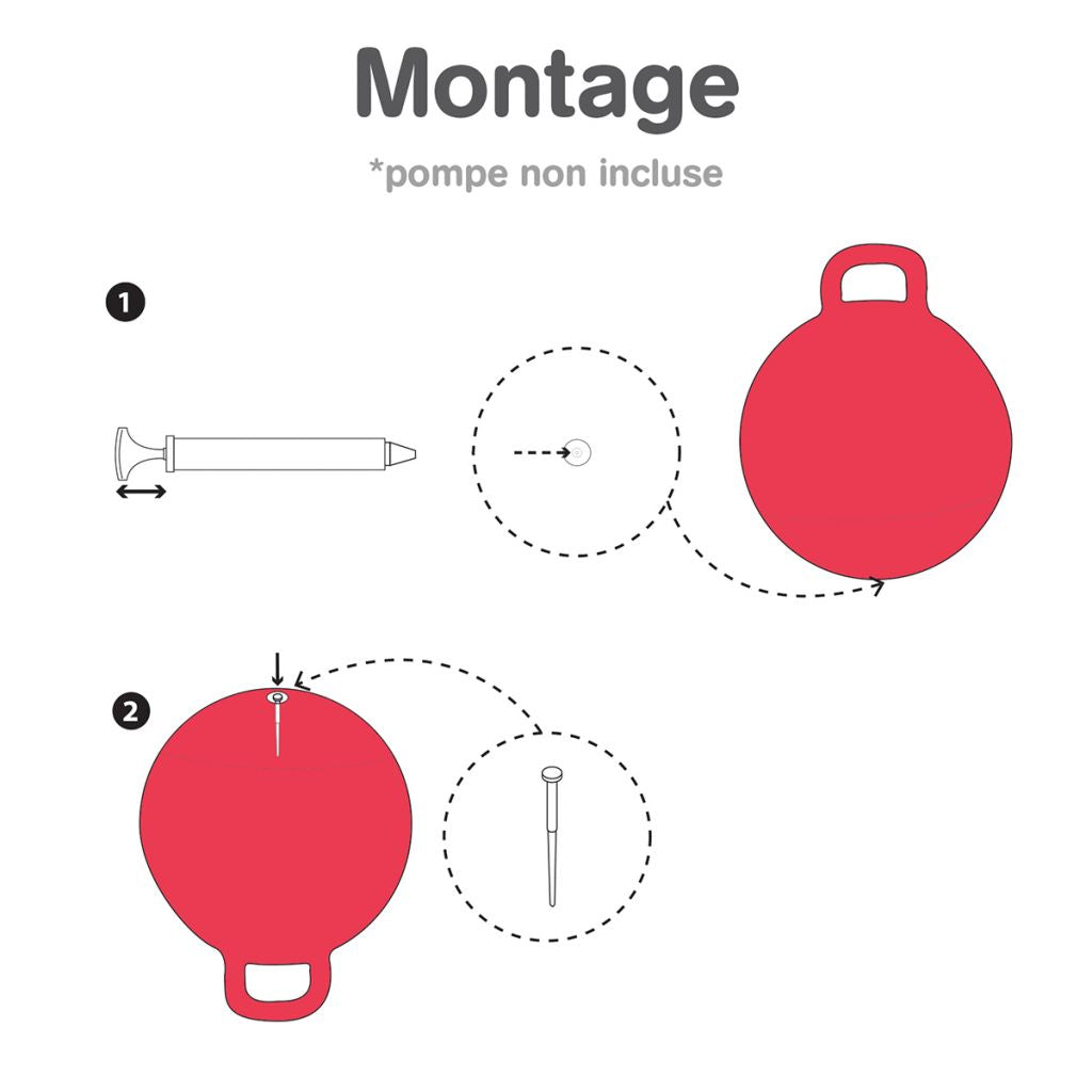 Ballon sauteur XXL - 55 cm -Rouge