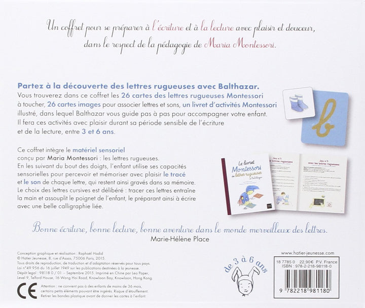 Le coffret Montessori des lettres rugueuses de Balthazar