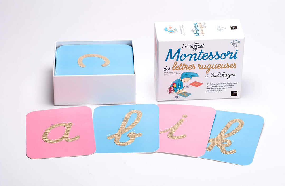 Le coffret Montessori des lettres rugueuses de Balthazar