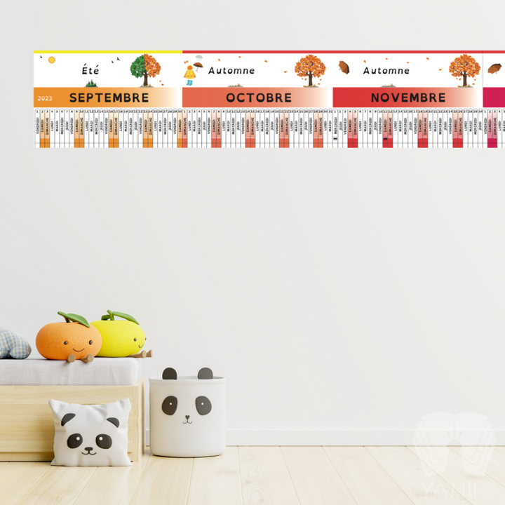 Poutre du temps Montessori 20cm × 364cm