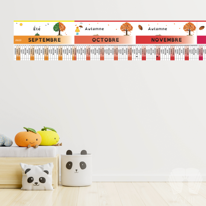 Poutre du temps Montessori 20cm × 364cm