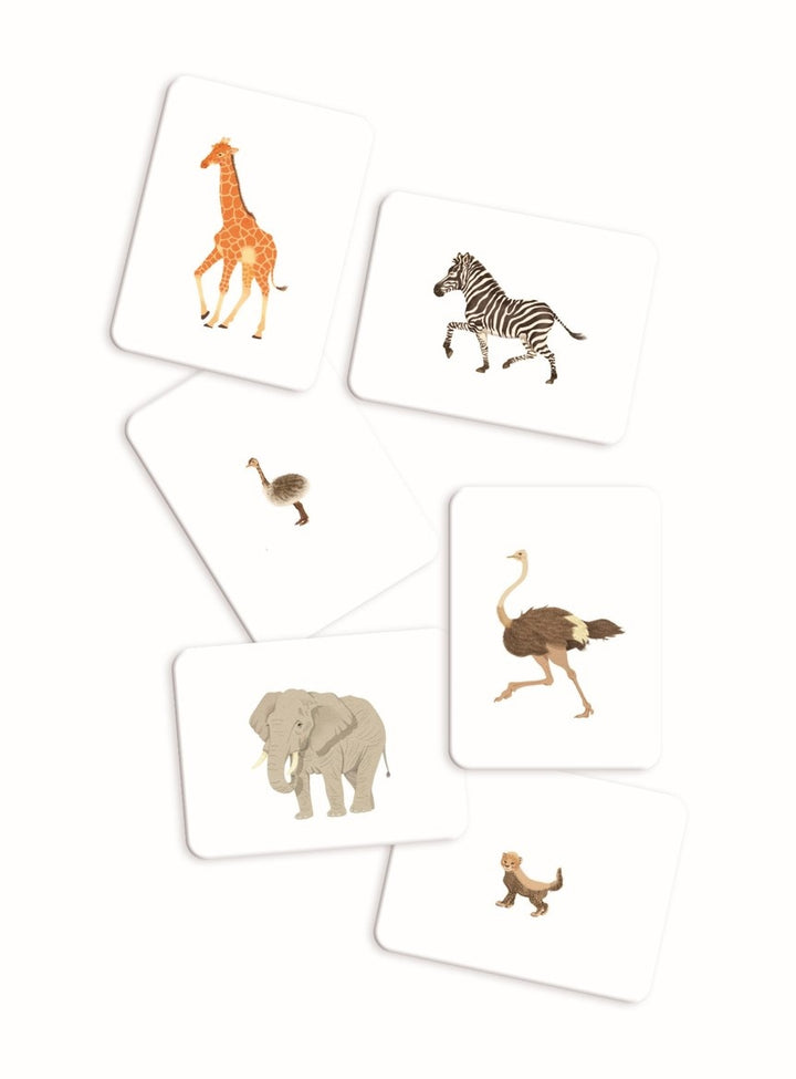 Tout-petit Montessori - Les animaux de la savane africaine et leurs petits - Dès 12 mois