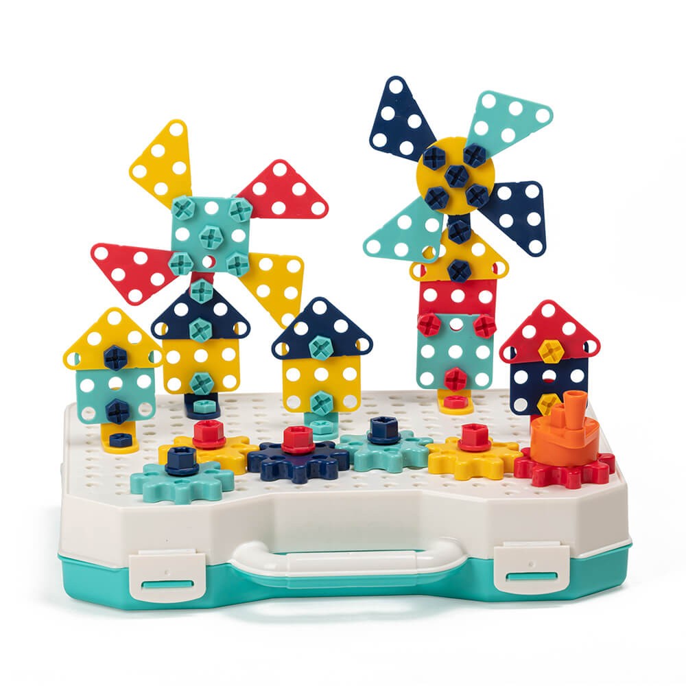 Valise de construction créative avec 249 pièces