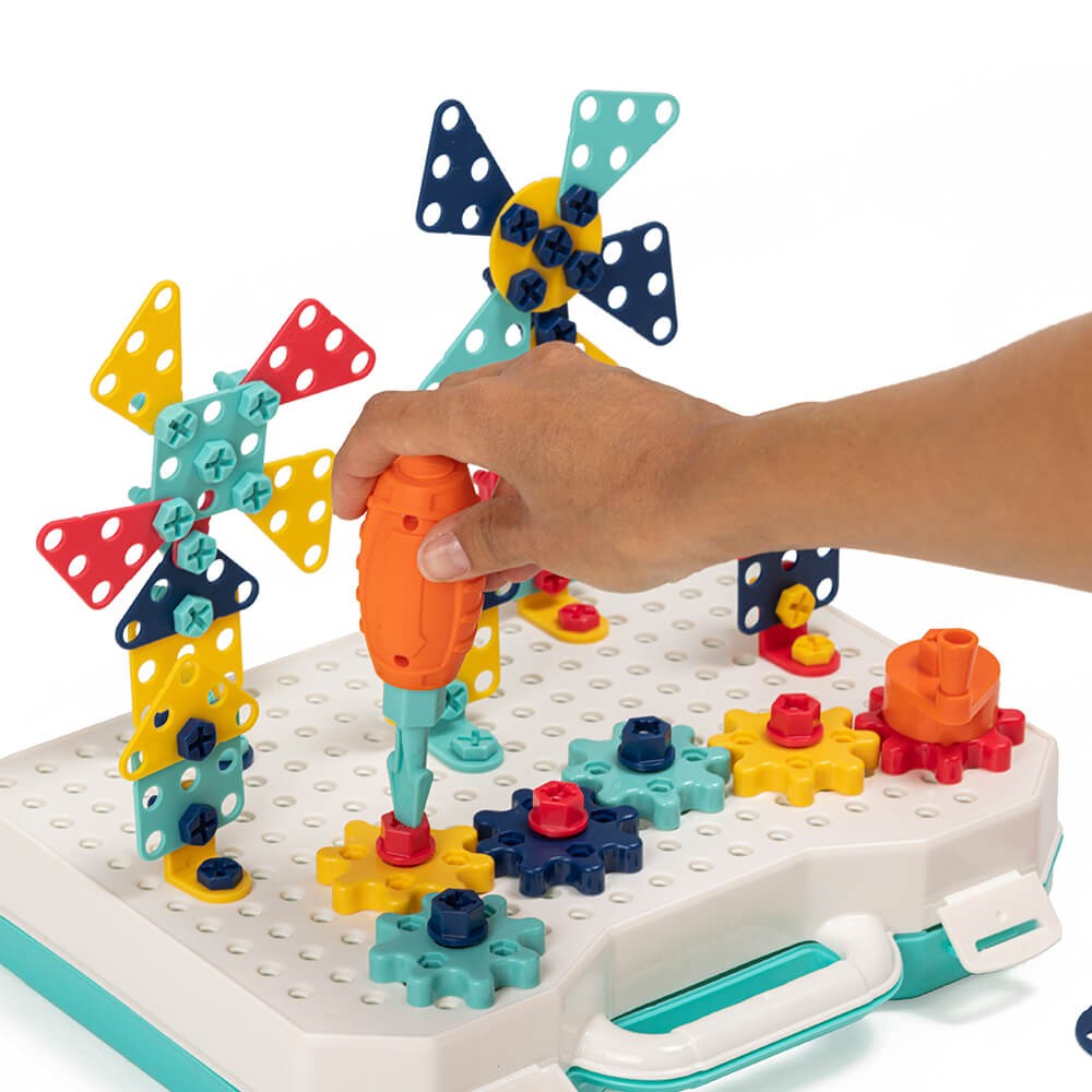 Valise de construction créative avec 249 pièces