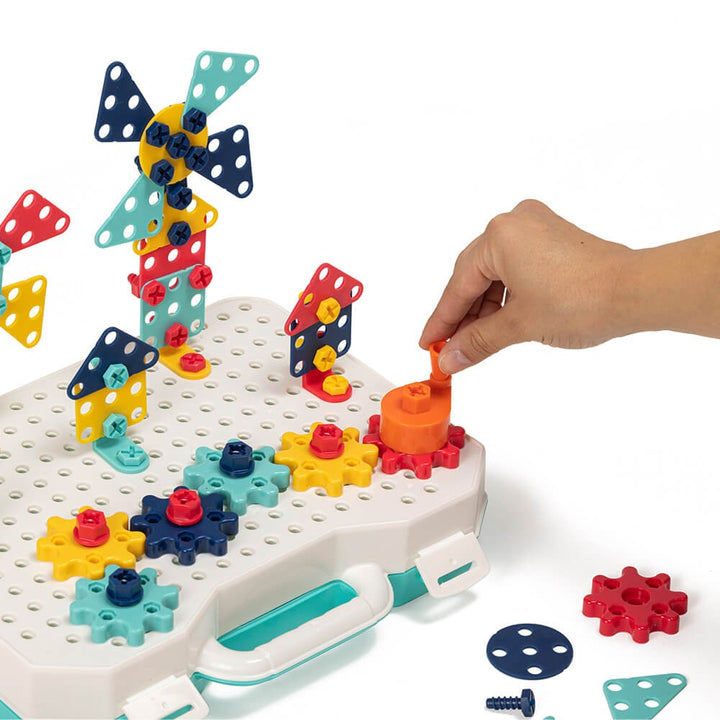 Valise de construction créative avec 249 pièces