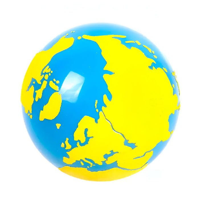 Globe rugueux Terres et Mers - jaune - base en hêtre