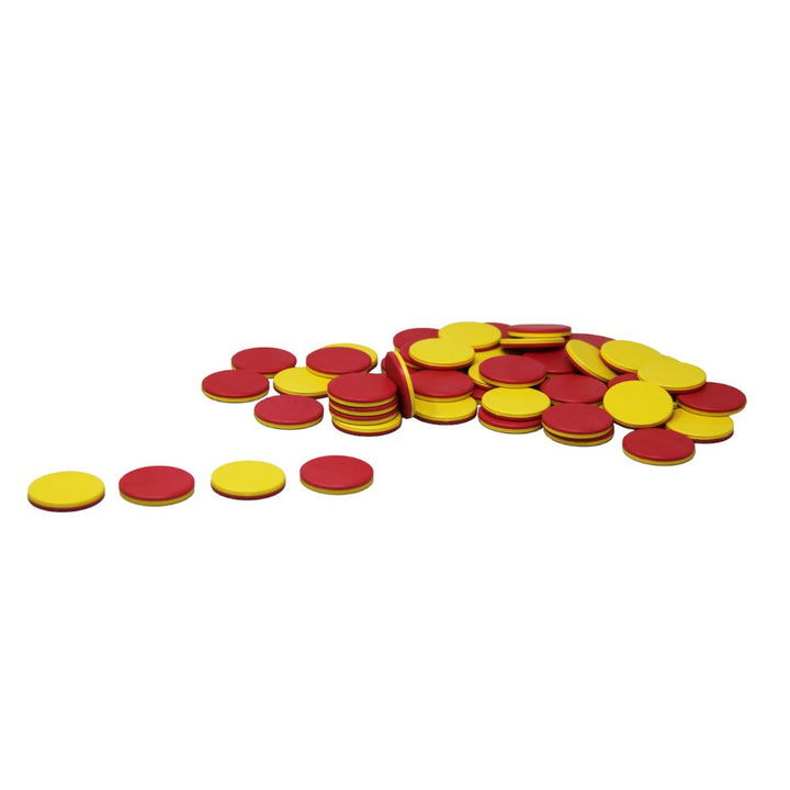 400 jetons bicolores jaune/rouge 25 x 5 mm