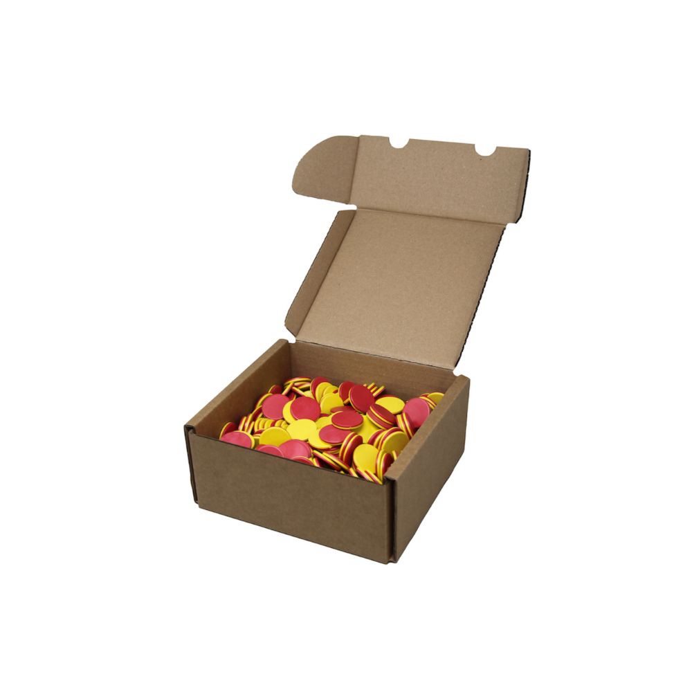 400 jetons bicolores jaune/rouge 25 x 5 mm
