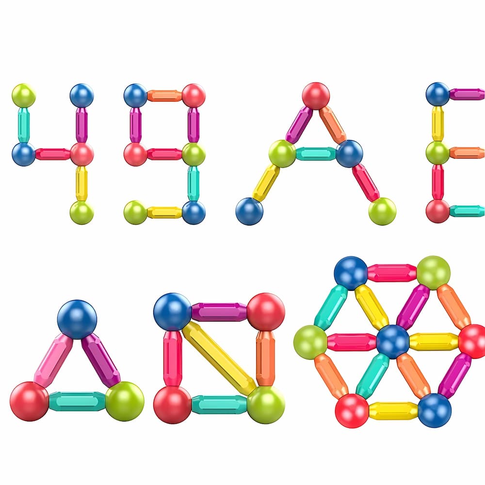 Jeu de construction Magnétique 100 pièces | EVEIL MONTESSORI