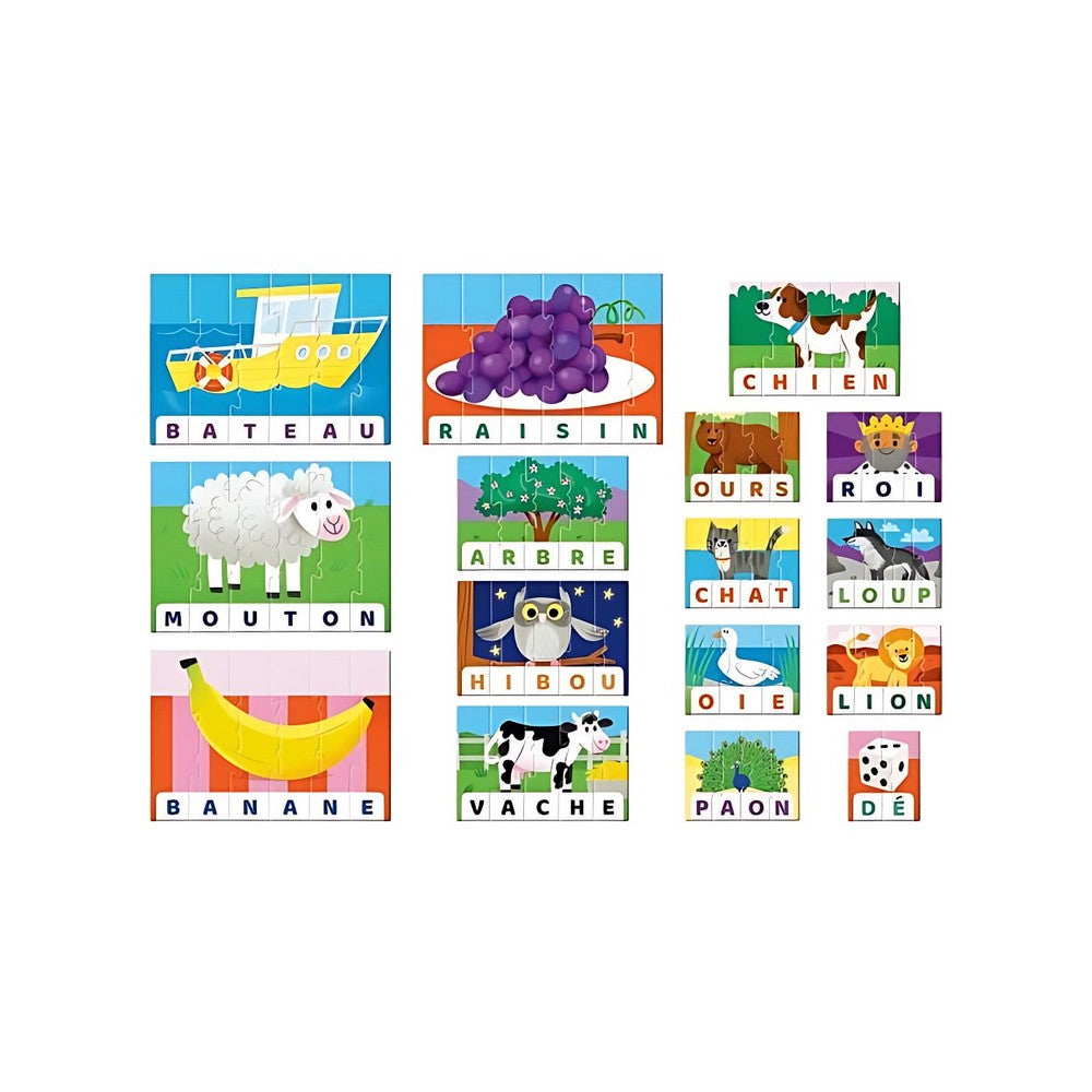 Puzzle coloré Montessori Clementoni - apprendre les premiers mots dès 4 ans