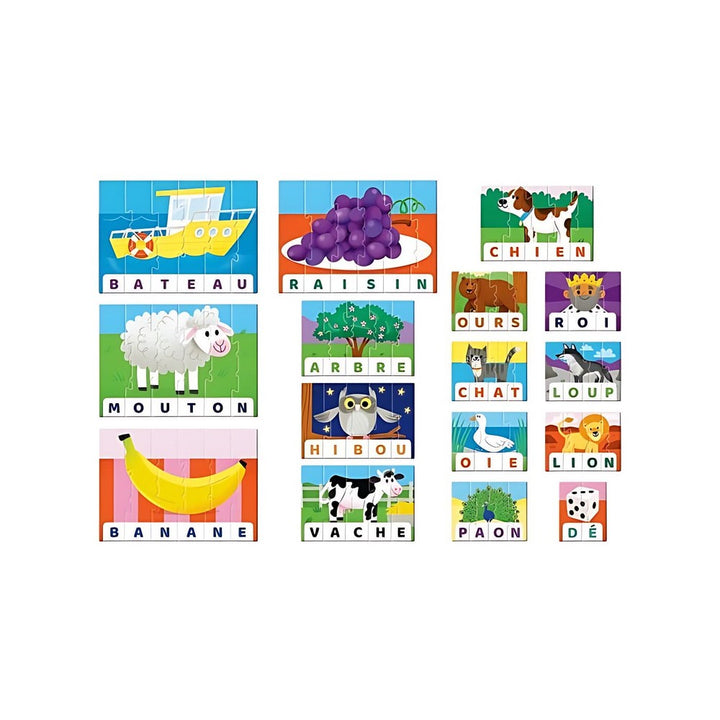 Puzzle coloré Montessori Clementoni - apprendre les premiers mots dès 4 ans
