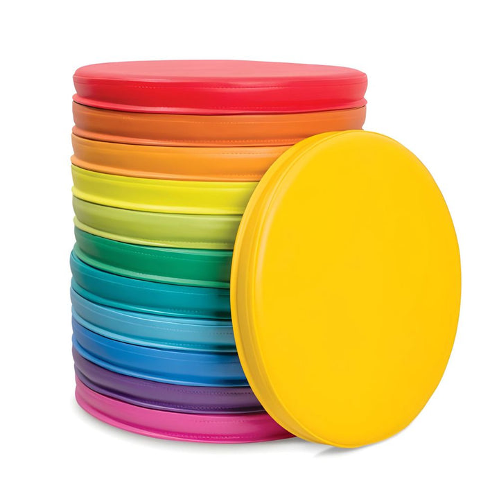 Lot de 12 coussins-galettes multicolores - ⌀32cm