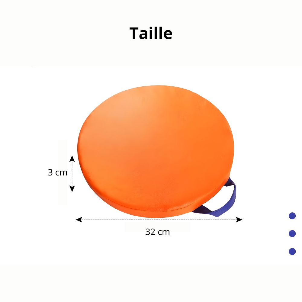 Lot de 12 coussins-galettes multicolores avec poignées - ⌀32cm