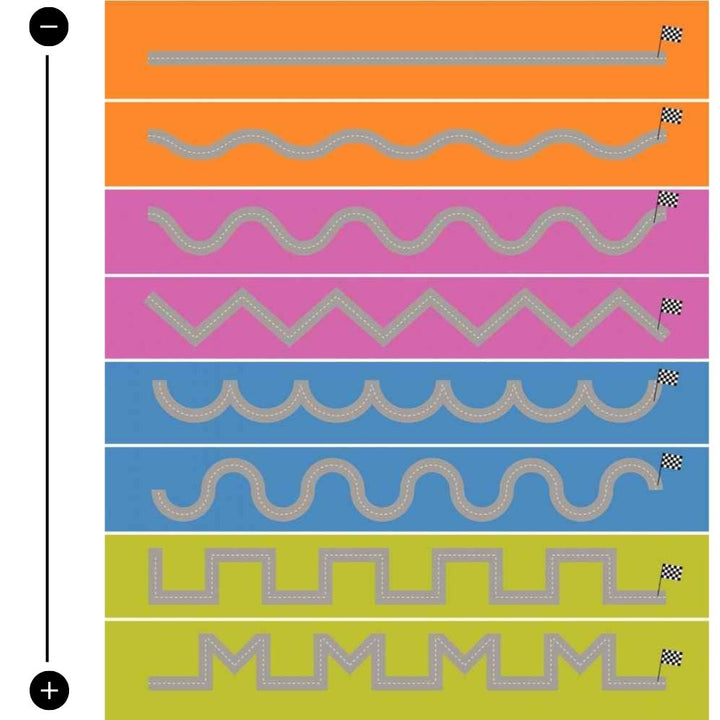 Lot de 8 tapis de jeu Pistes graphiques 15 x 100 cm - N°2