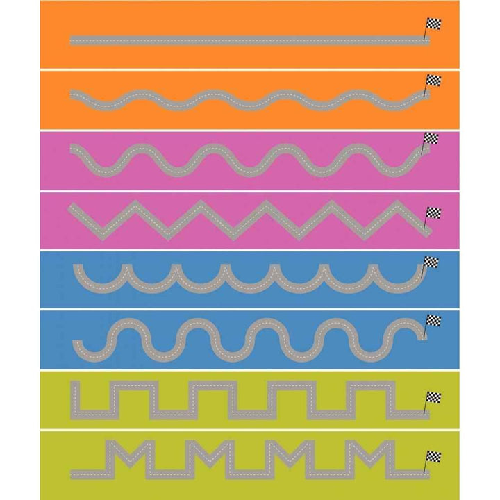 Lot de 8 tapis de jeu Pistes graphiques 15 x 100 cm - N°2