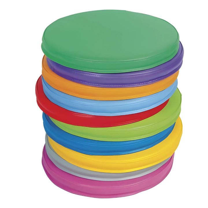 Lot de 10 coussins-galettes multicolores - ⌀35cm