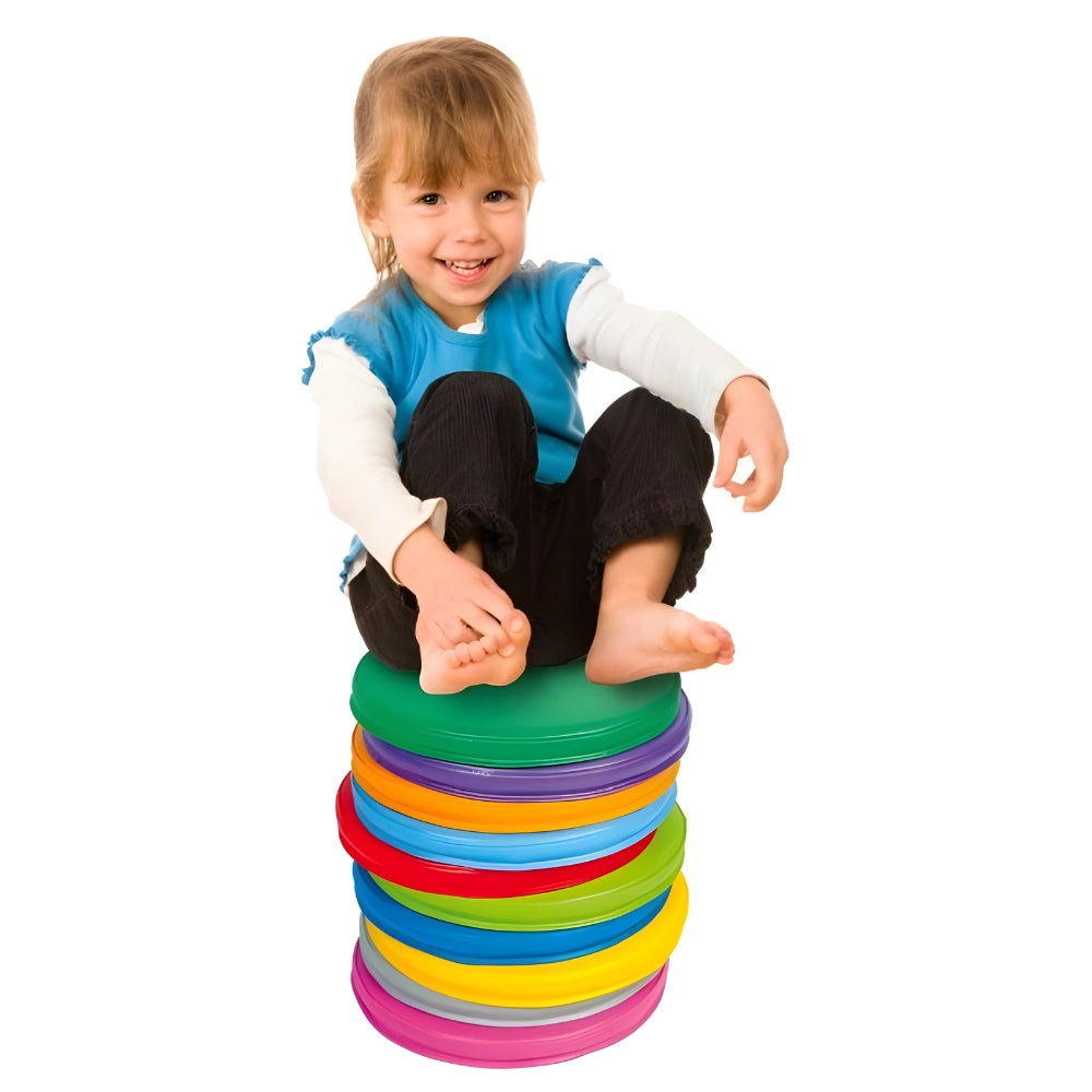 Lot de 10 coussins-galettes multicolores - ⌀35cm