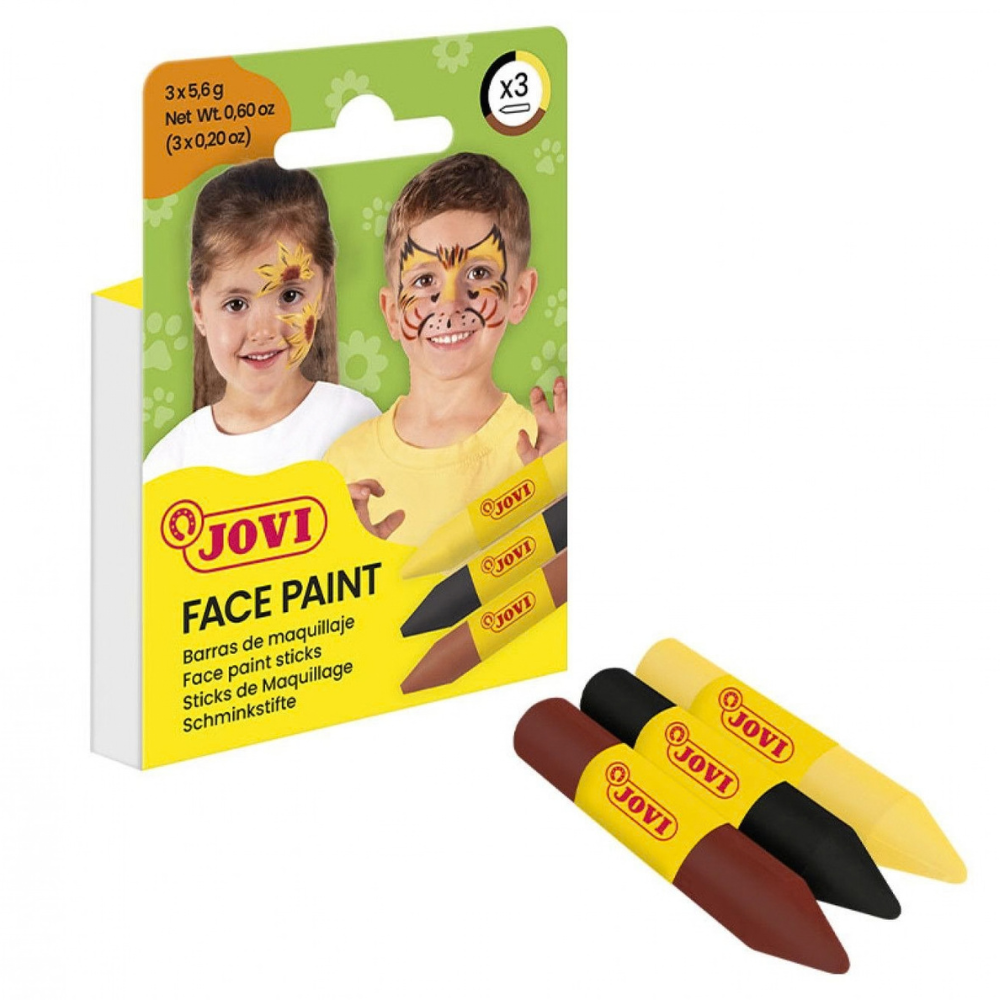 Maquillage visage enfants Animaux – 3 couleurs (jaune, noir, marron) - 1 - Eveil Montessori Maroc