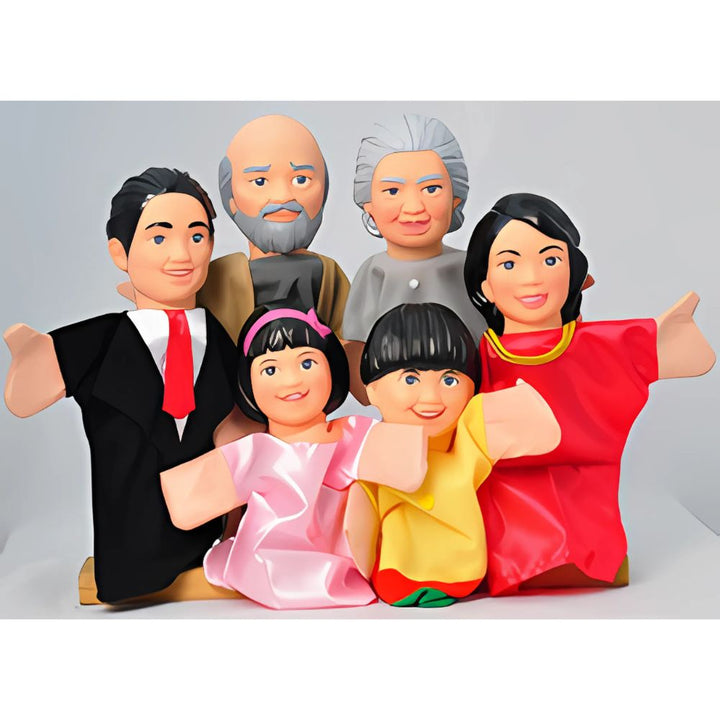Marionnettes à main - La famille occidentale/asiatique