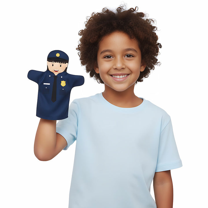 Lot de 10 marionnettes professions en tissu