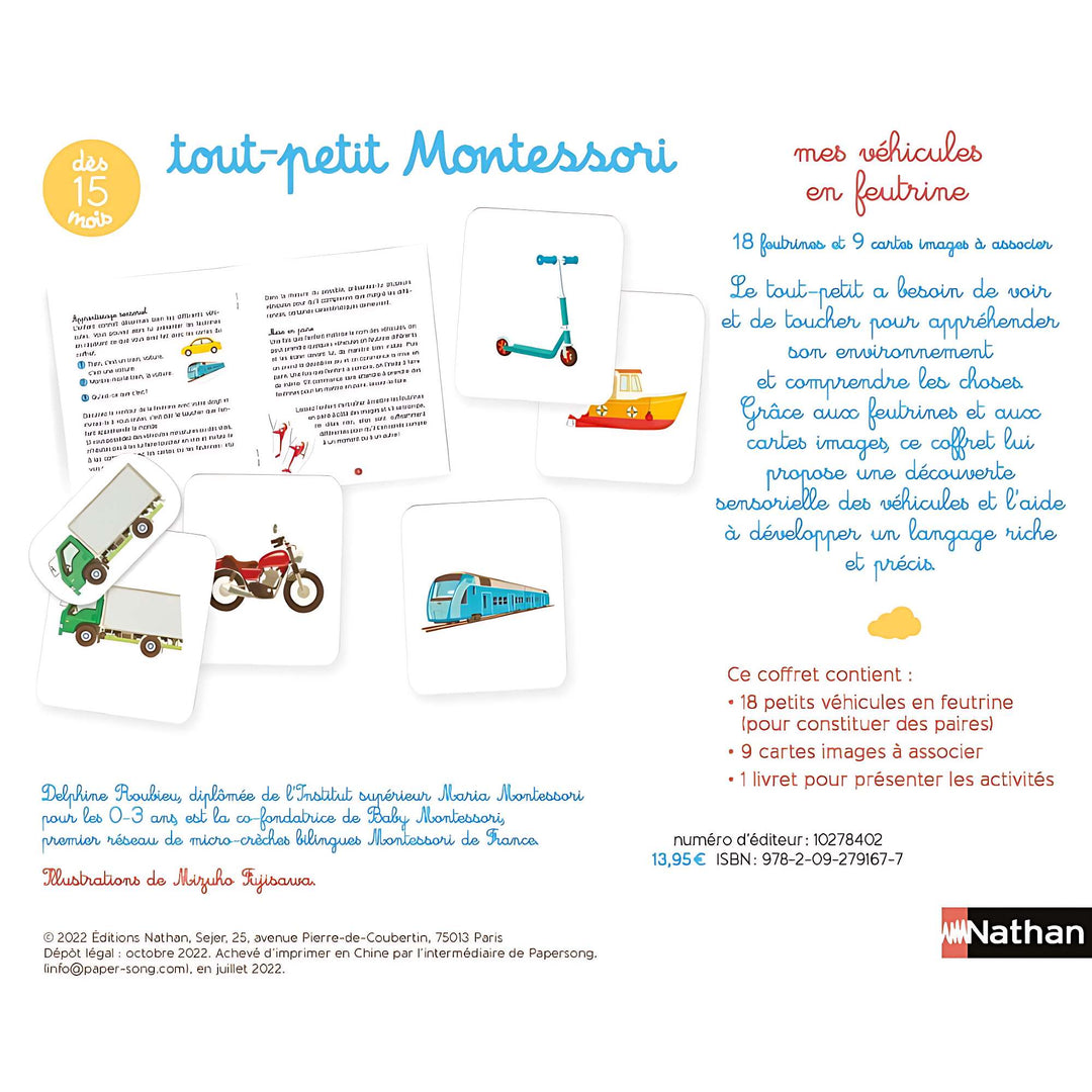 Mes véhicules en feutrines - Eveil montessori