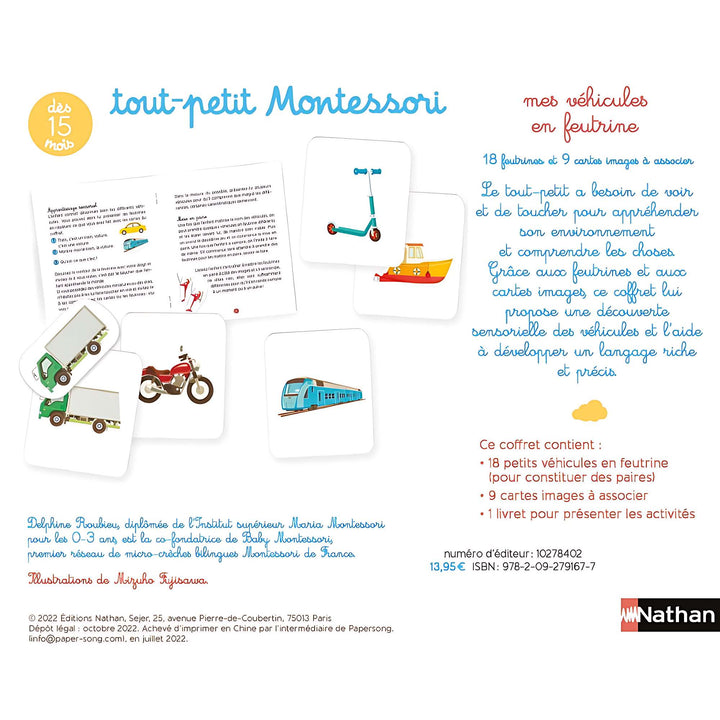 Mes véhicules en feutrines - Eveil montessori