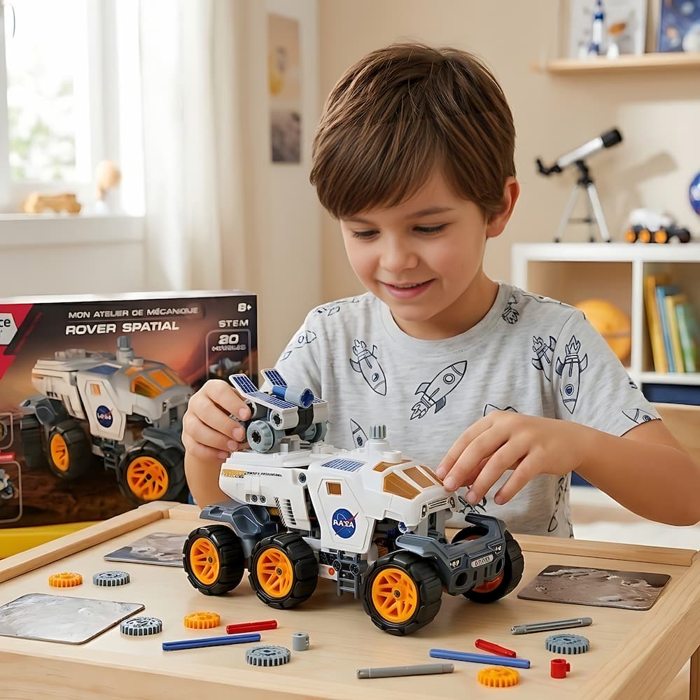 Rover Spatial motorisé avec système de direction double essieu | EVEIL MONTESSORI