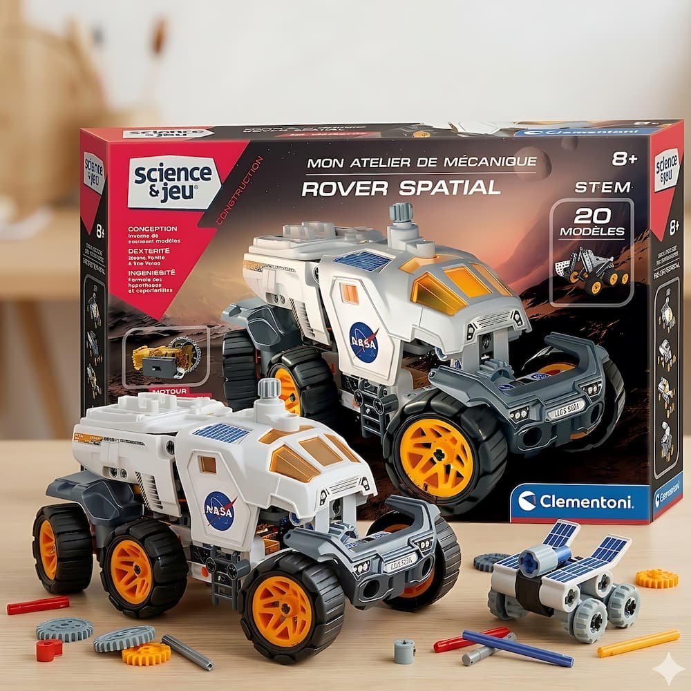 Rover Spatial Clementoni – Kit de construction motorisé NASA pour enfants - EVEIL MONTESSORI