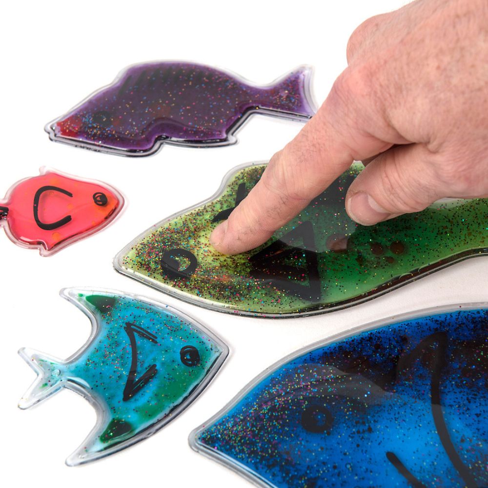 Poissons Tactiles Sensoriels et Scintillants - Set de 6