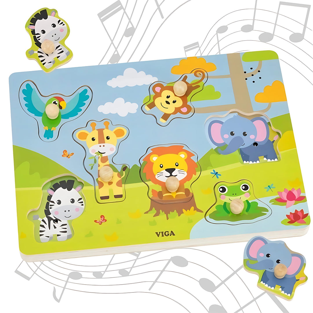 Puzzle Sonore - Animaux de la Jungle | EVEIL MONTESSORI