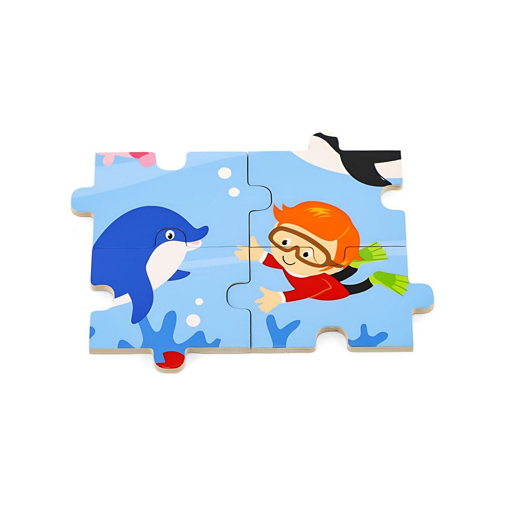 Puzzle en bois 16 pièces | EVEIL MONTESSORI