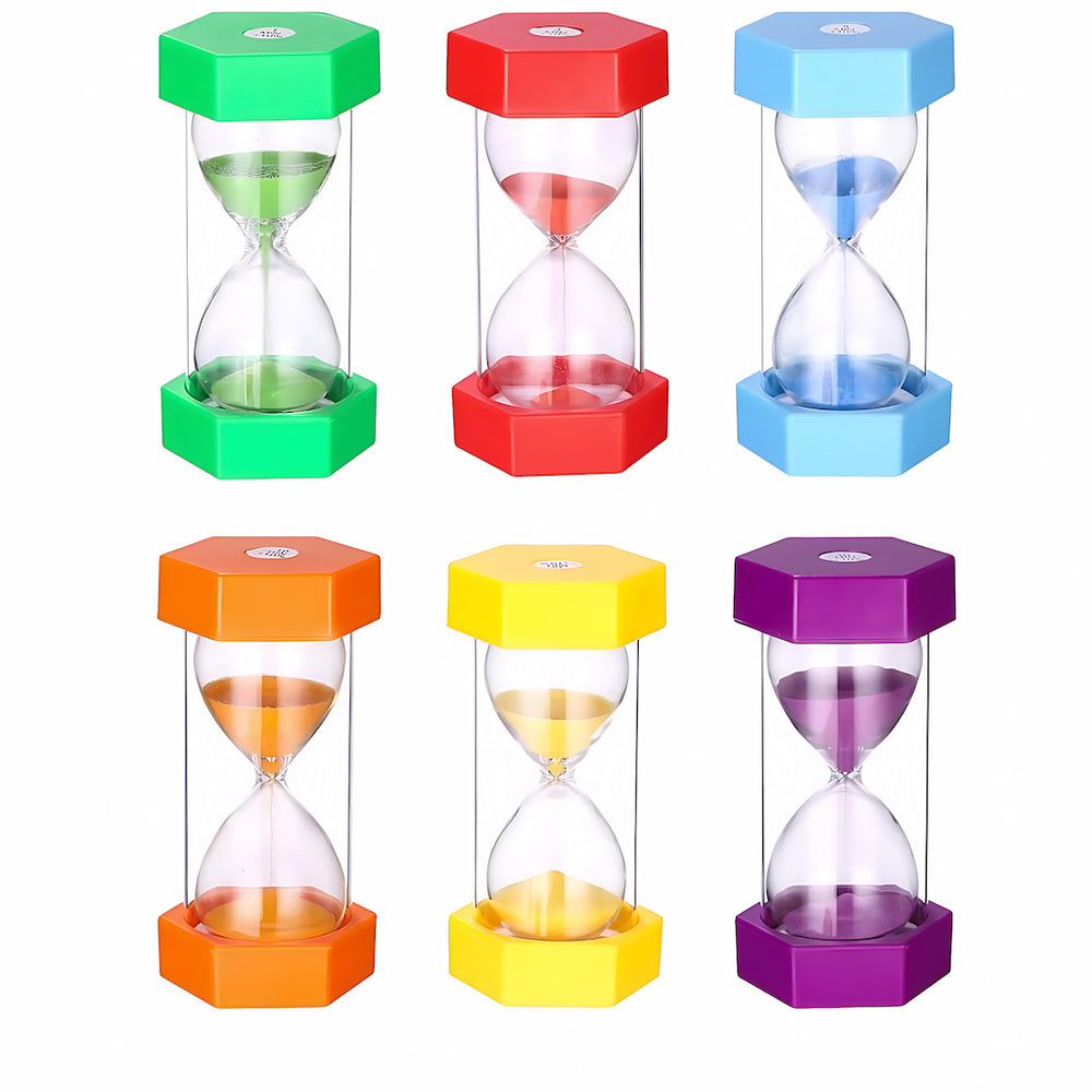 Sabliers en verre lot de 6 | EVEIL MONTESSORI