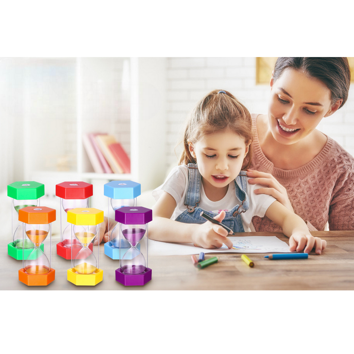 Sabliers en verre lot de 6 | EVEIL MONTESSORI