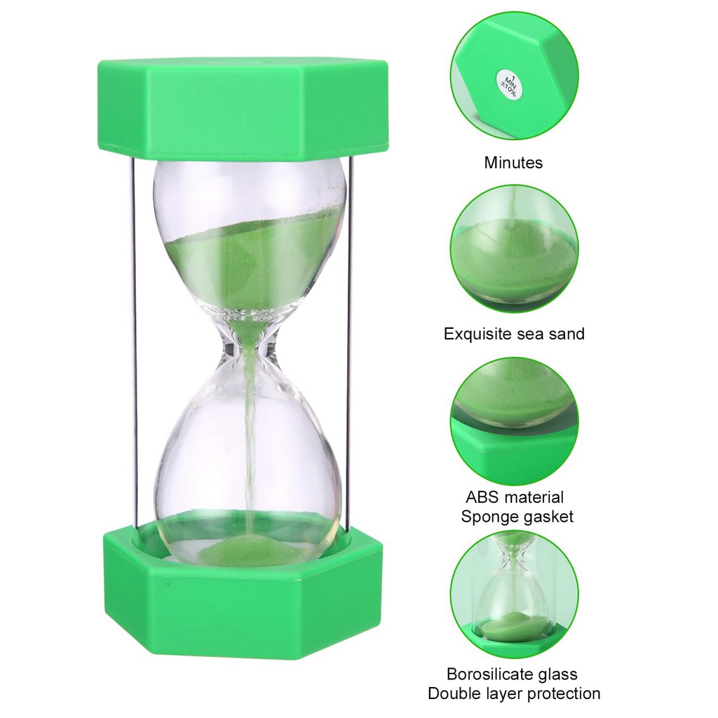 Sabliers en verre lot de 6 (1, 3, 5, 10, 15, 30 min) | EVEIL MONTESSORI