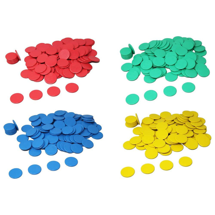 100 jetons colorés en plastique 25 mm